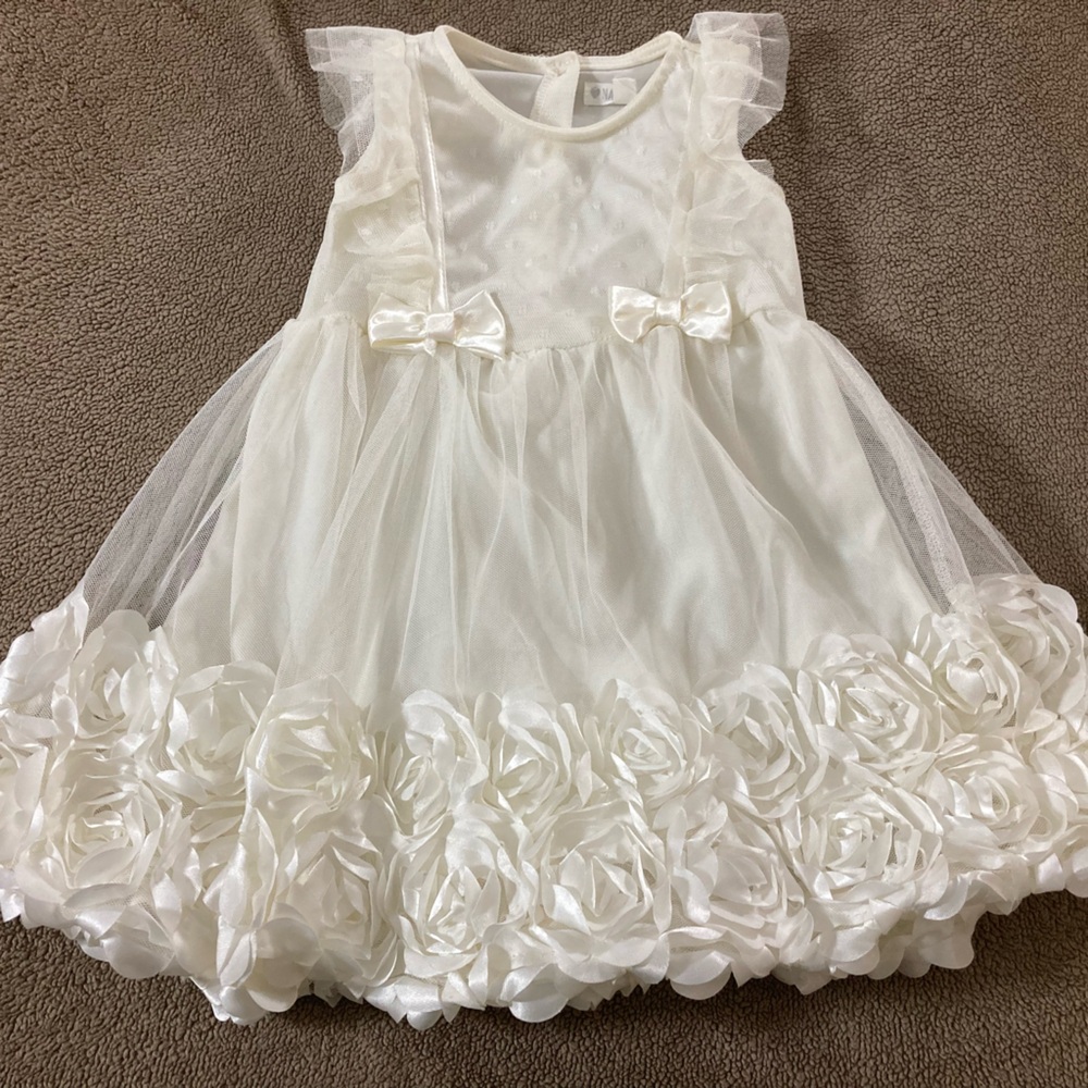 Nannette Ivory Rosette Tulle Party Dress